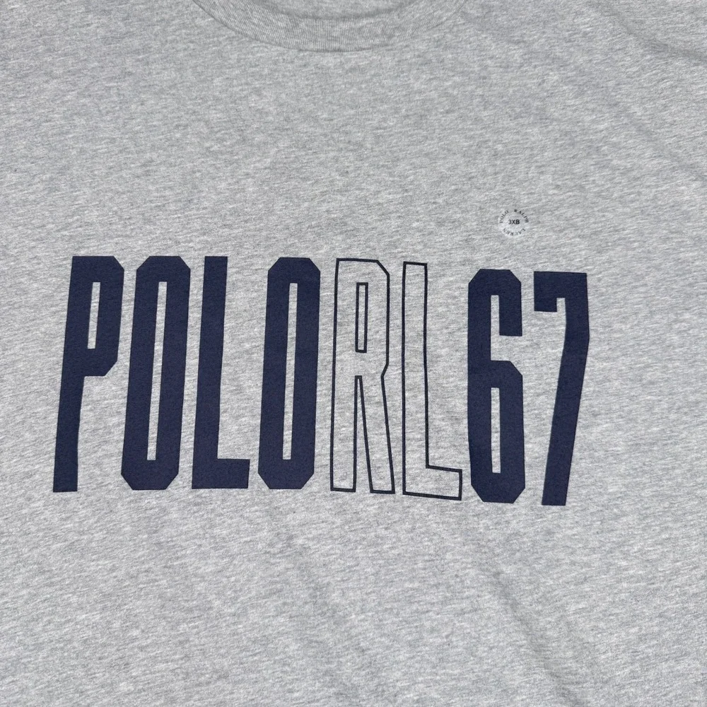 Polo Ralph Lauren Mens POLO RL 67 Graphic T-Shirt Grey 3XB 71186682040